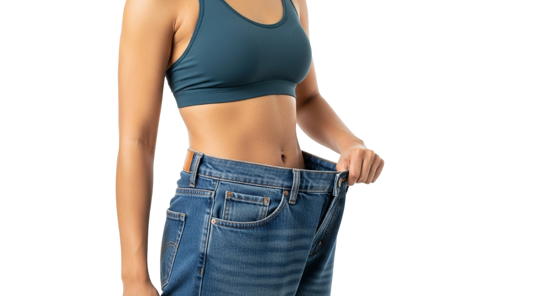 Slim woman smiling