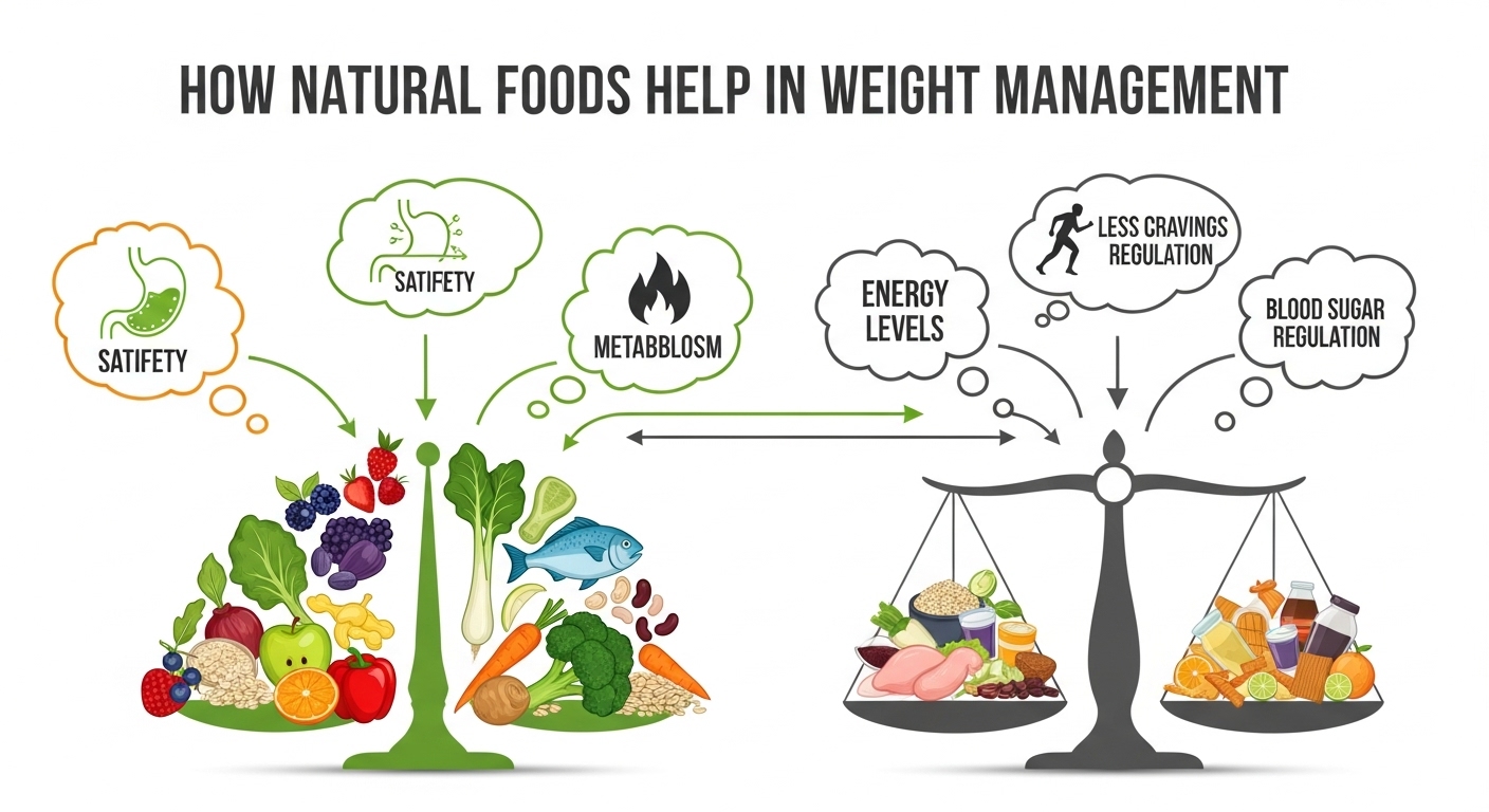 Whole foods like fruits, vegetables, and grains