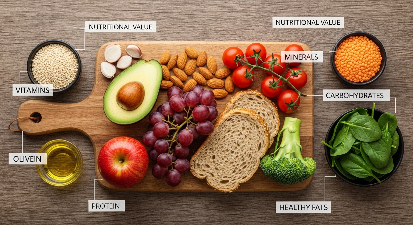 Whole foods like fruits, vegetables, and grains