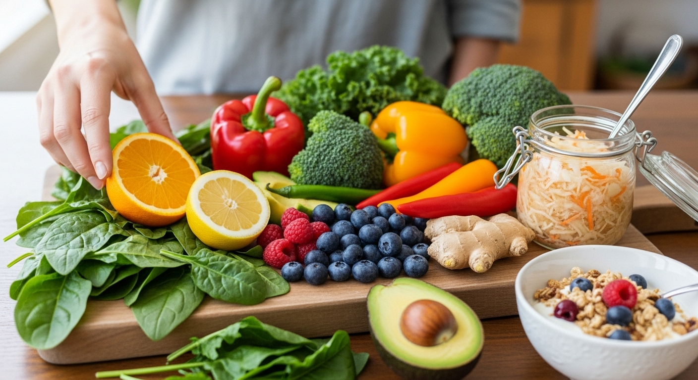 Whole foods like fruits, vegetables, and grains