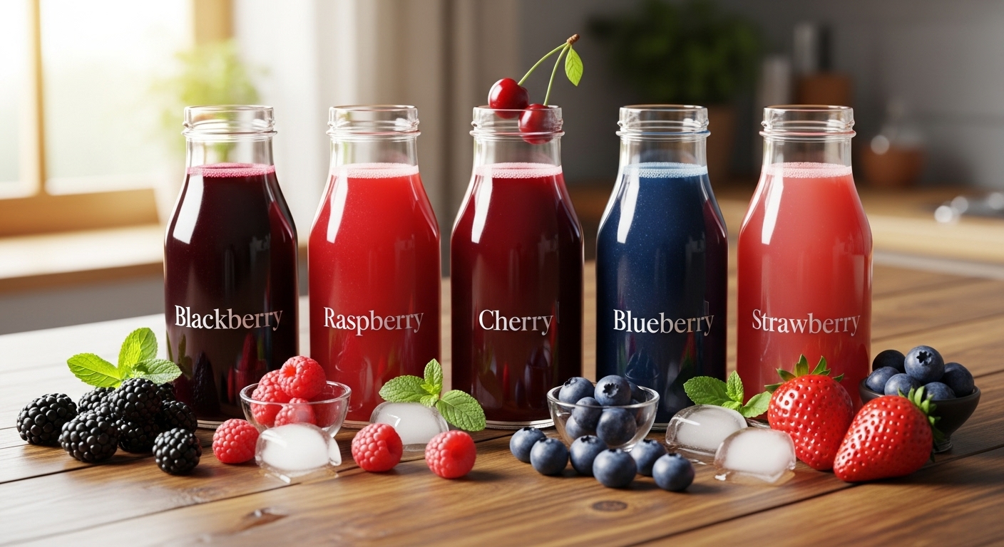 Berry juice made with strawberries, blueberries, and raspberries