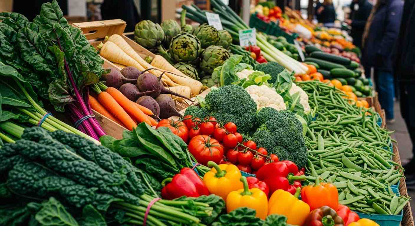 A variety of healthy vegetables rich in nutrients