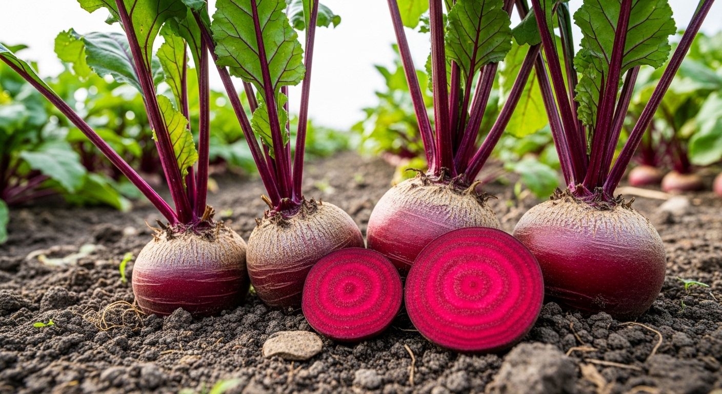 Red beets rich in folate and manganese