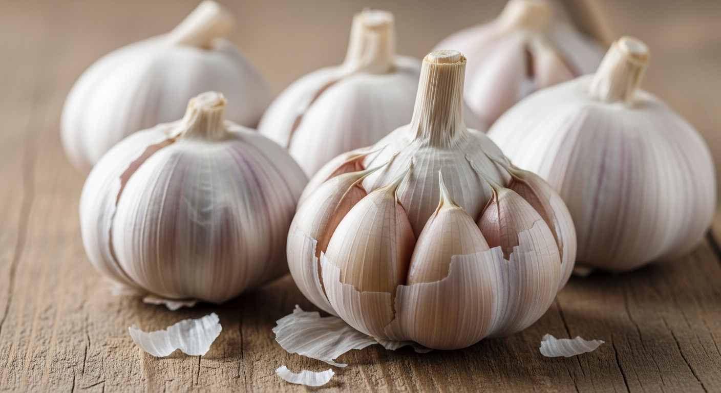 Fresh garlic cloves, natural antibiotic and immune booster
