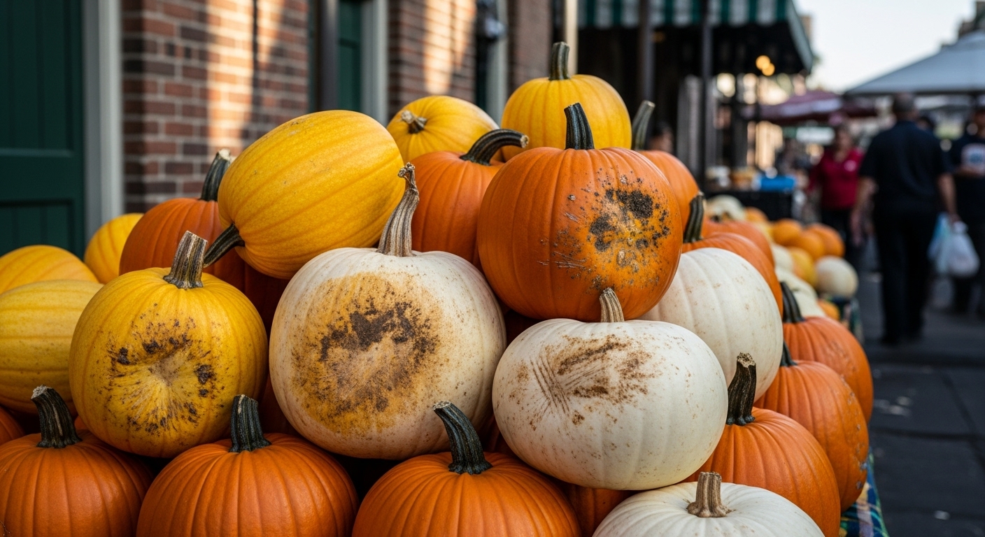 Orange pumpkin, high in vitamin A and fiber