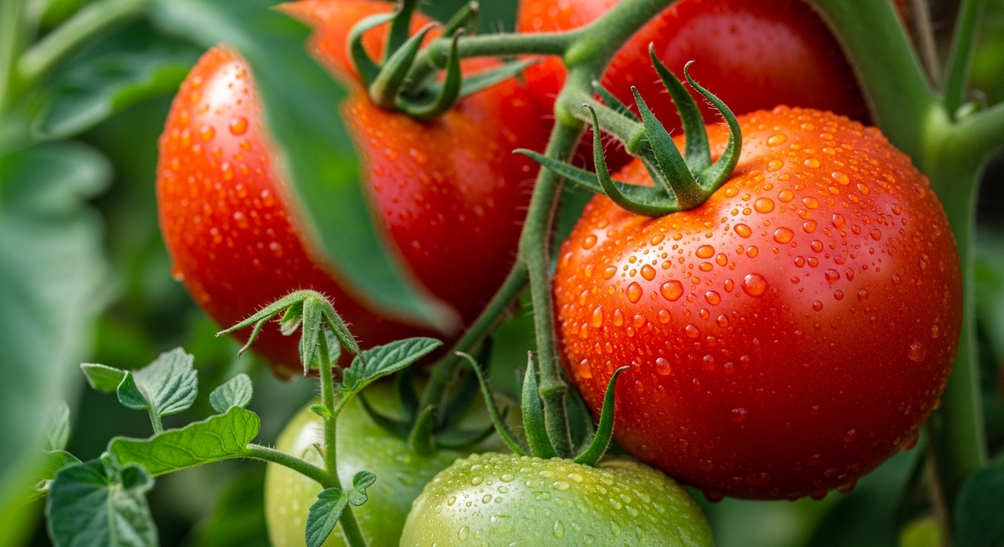 Fresh red tomatoes, rich in lycopene and antioxidants