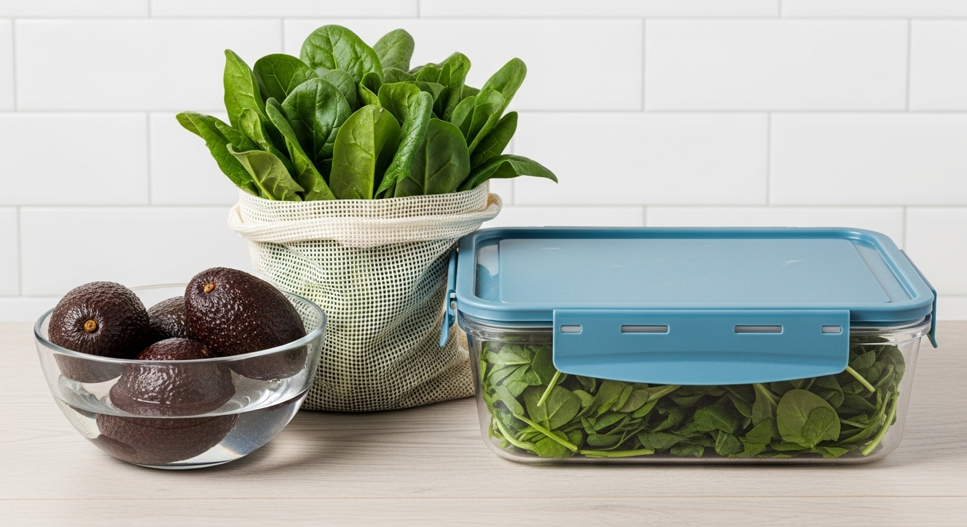 Vegetables stored properly in refrigerator and pantry