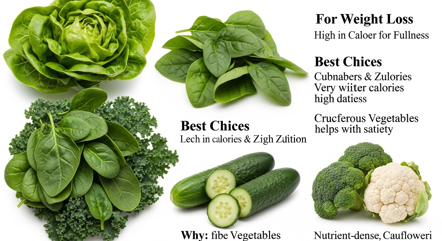 Leafy greens and cucumbers for weight loss