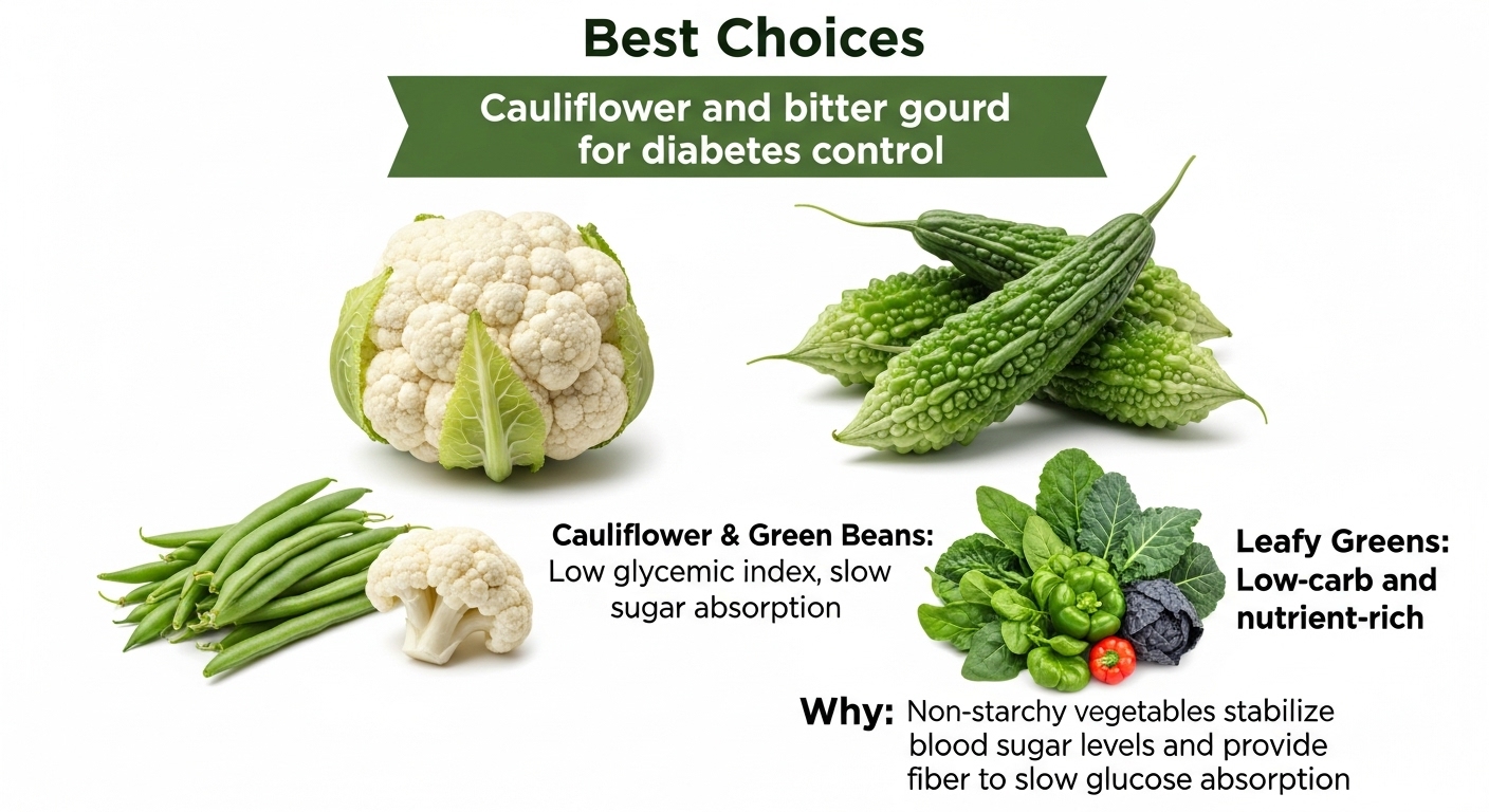 Cauliflower and bitter gourd for diabetes control