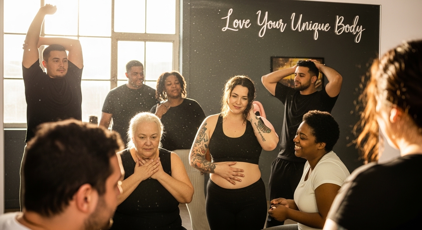 Confident person embracing their body