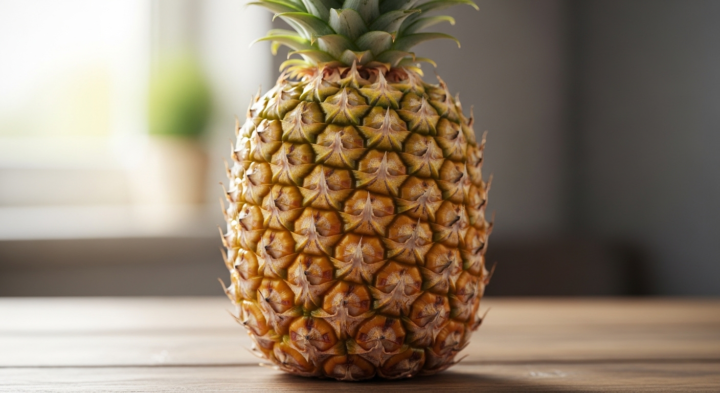 Fresh pineapple with golden flesh